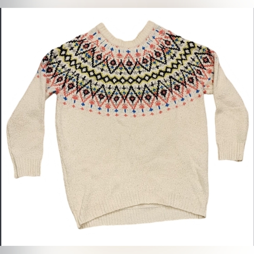 Aerie oversized fair aisle gem knit sweater, size S